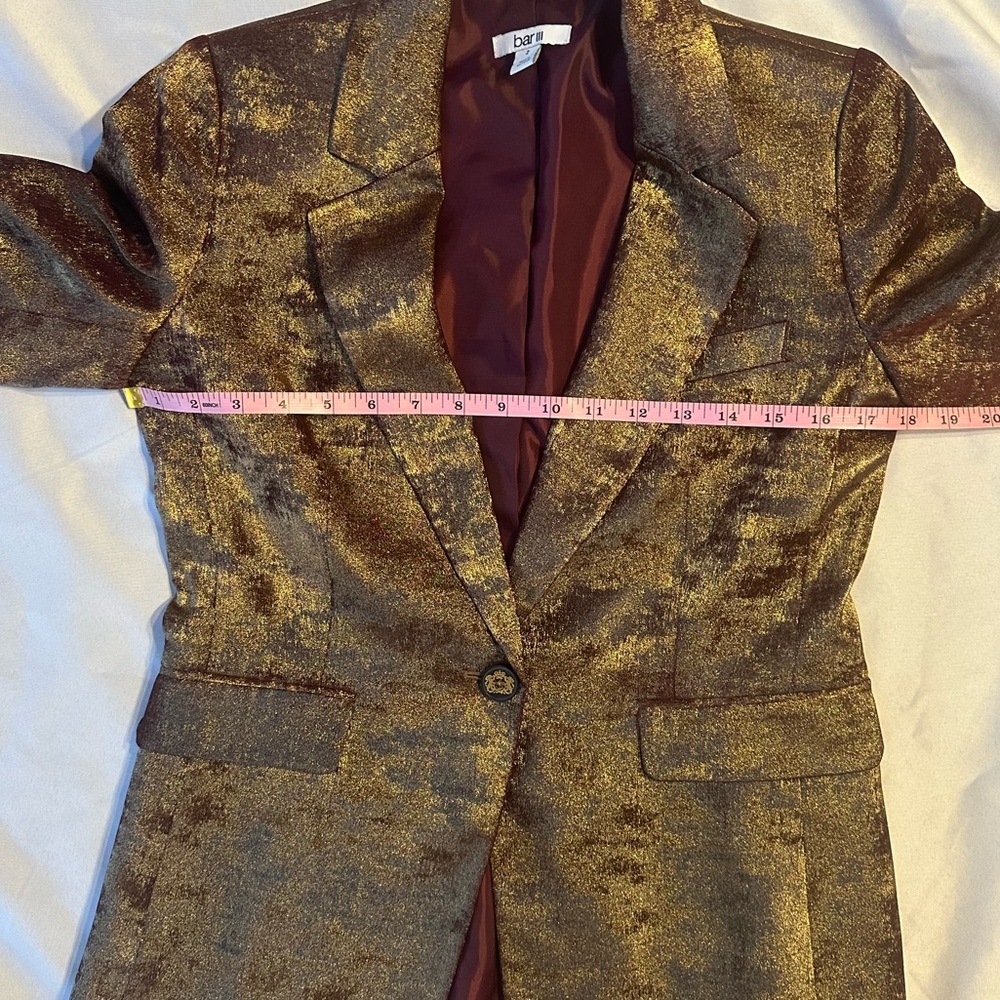 Bar III Gold and Brown Women's Blazer - SIZE 2 - Picture 4 of 9
